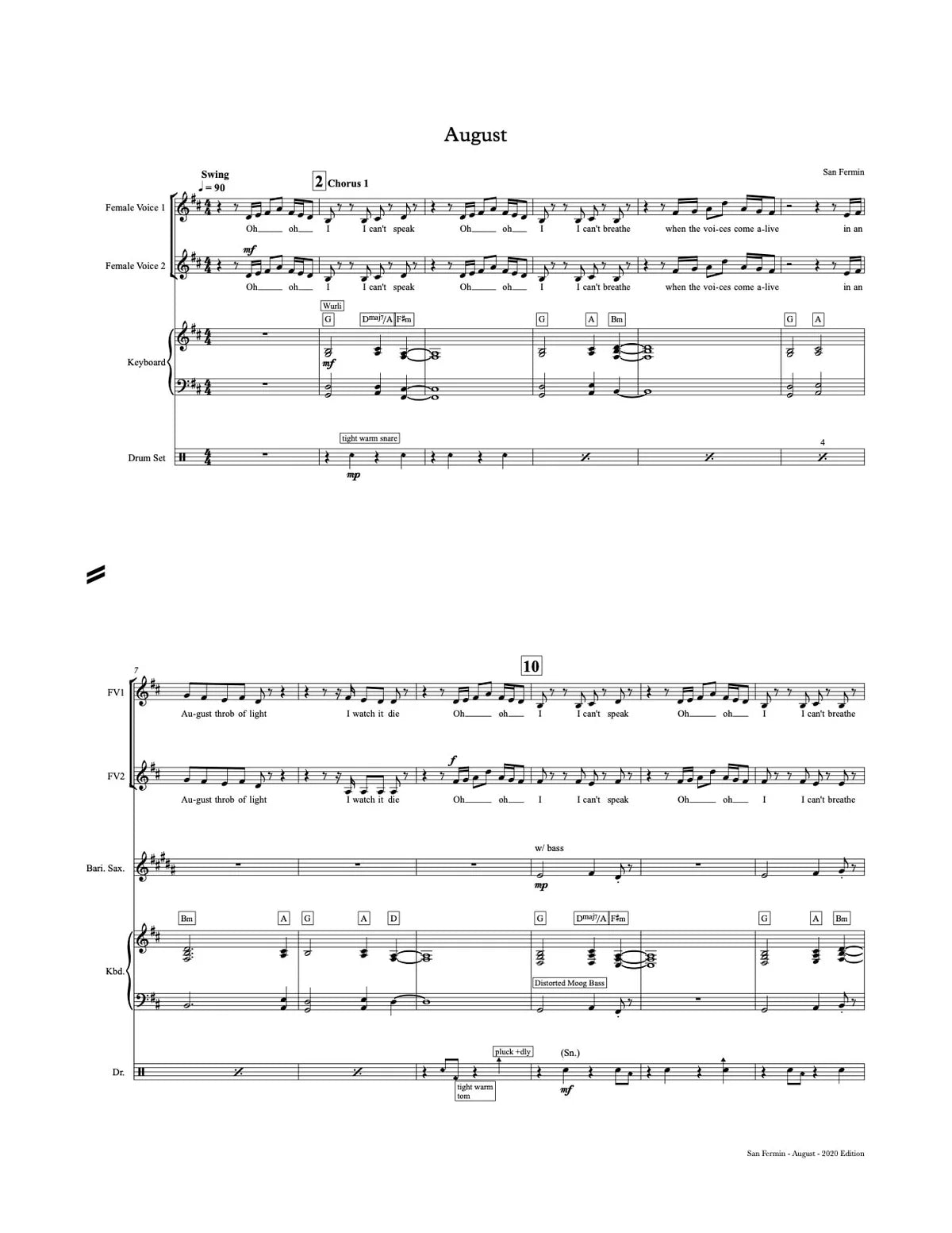 SHEET MUSIC // Belong - Individual Song Sheet Music