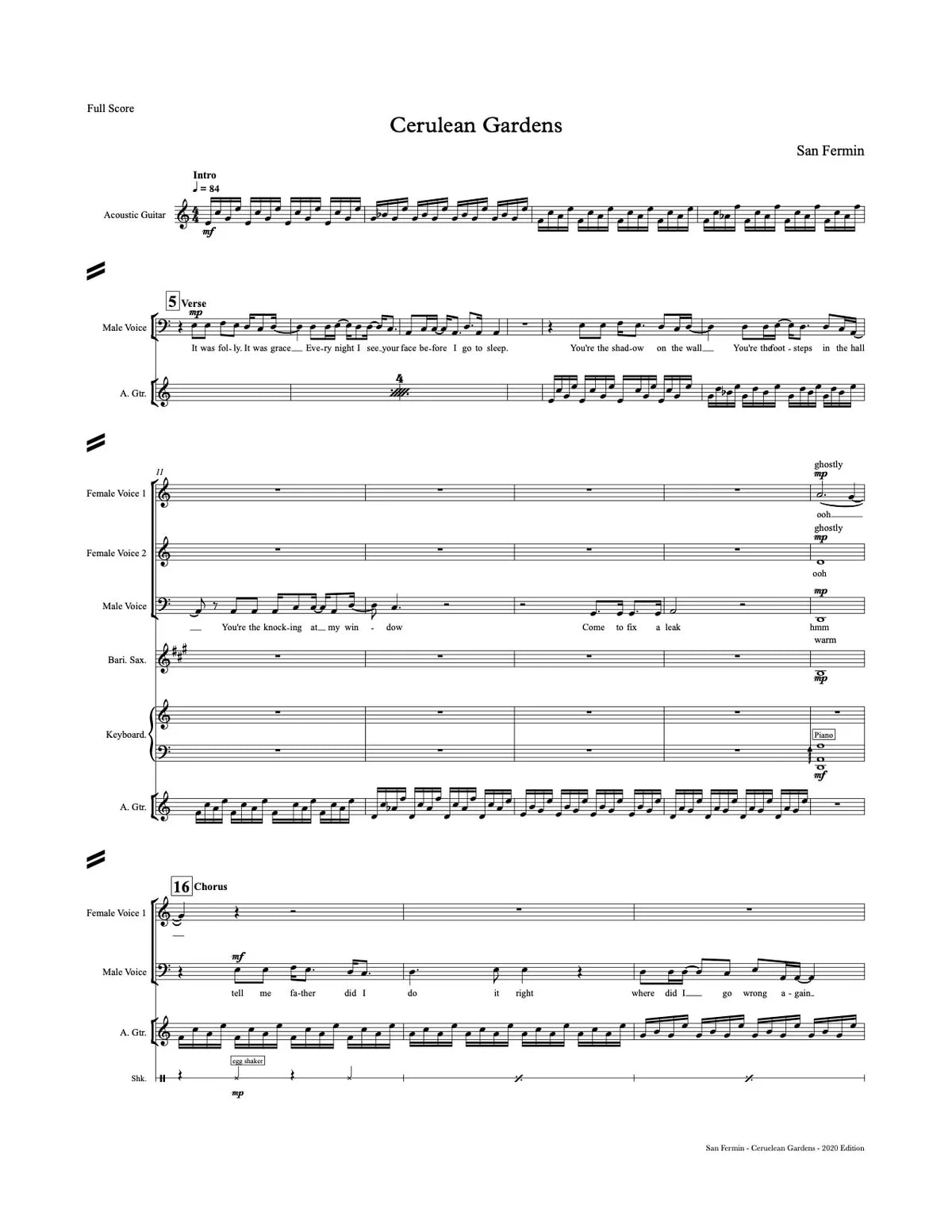 SHEET MUSIC // The Cormorant I & II Album Sheet Music
